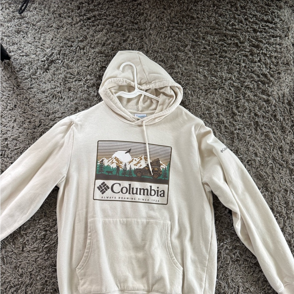 Columbia Off-White Graphic Hoodie for Men